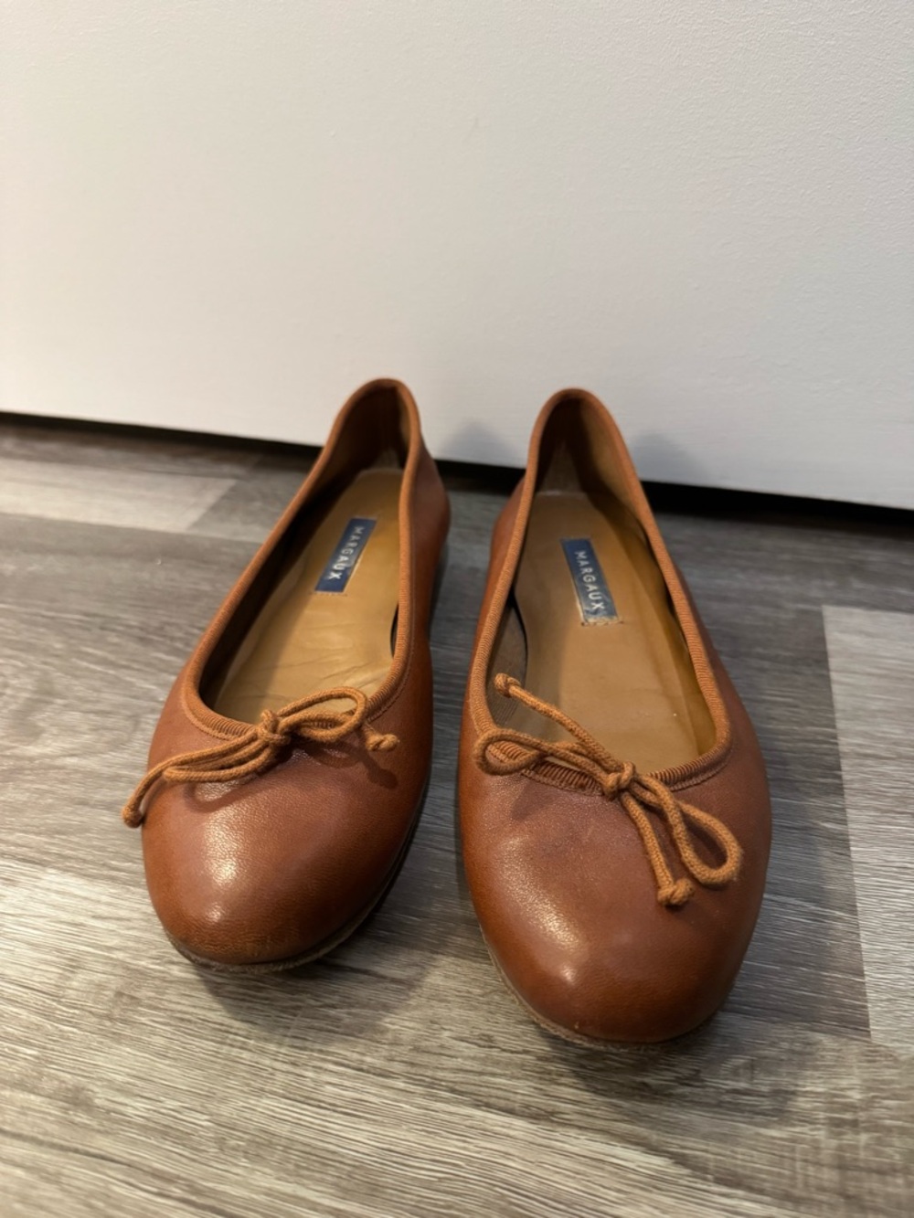 Margaux Brown Leather Ballet Flats